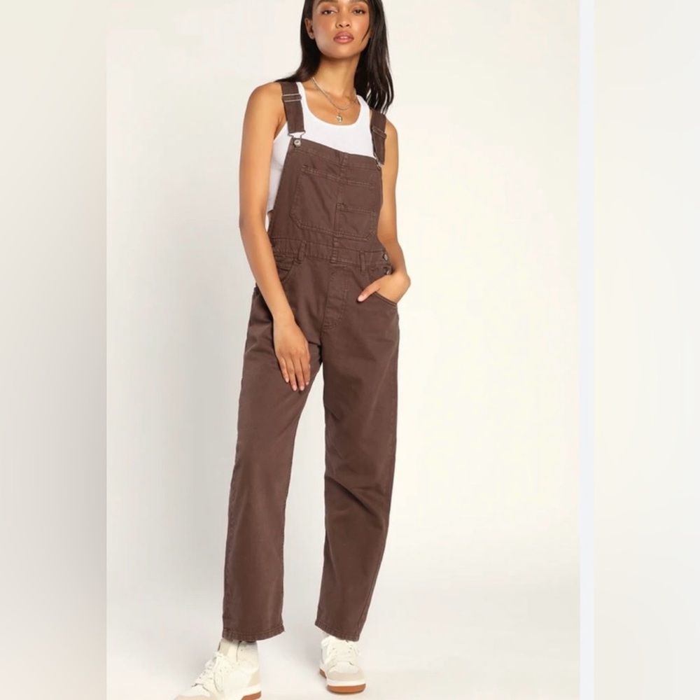We The Free Ziggy Denim Overalls - Brown - Size S